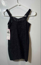 Load image into Gallery viewer, Rare Editions Girls Black Wide Strap V-Neck Side Slit Mini Dress Size 7 With Tag