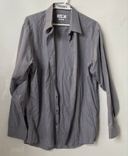 Load image into Gallery viewer, Calvin Klein Mens Gray Regular Fit Long Sleeve Collared Dress Shirt Size 16