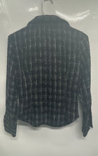 Load image into Gallery viewer, Zara Womens Black White Tweed Long Sleeve Fitted Structured Jacket Size S