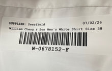 Load image into Gallery viewer, William Cheng & Son Mens White Long Sleeve Collared Dress Shirt Size 38