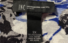 Load image into Gallery viewer, I.N.C. International Concepts Womens Blue Black And White Blouse Top Size 2X