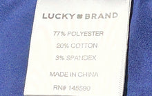 Load image into Gallery viewer, Lucky Brand Mens Blue Polka Dot Print Stretch Button Front Dress Shirt Size L