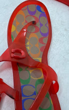 Load image into Gallery viewer, Coach Womens Natalee Multicolor Signature Print Jelly Thong Sandals Size 9 B