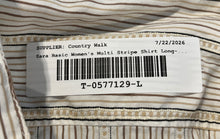 Load image into Gallery viewer, Zara Basic Womens Beige Multiple Striped 3/4 Sleeve Blouse Top Size Small