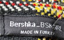 Load image into Gallery viewer, Bershka Bsk Girl Womens Yellow Black Plaid Frayed Fringe Tartan Mini Skort Sz M