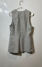 Load image into Gallery viewer, H&M Womens Gray Linen-Blend Sleeveless Pockets 6-Button Vest Size Small