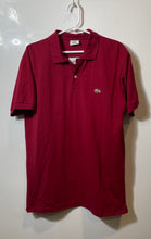 Load image into Gallery viewer, Lacoste Mens Red Cotton Short Sleeve Collared Button Polo Shirt Size 6