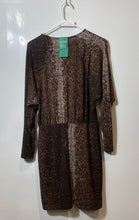 Load image into Gallery viewer, H&M Womens Brown Beige Animal Print Pullover Long Sleeve Blouson Dress M W/Tag