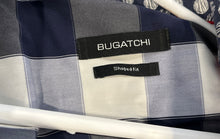 Load image into Gallery viewer, Bugatchi Mens Blue & White Check Long Sleeve Shaped Fit Button-Up Shirt Size XL