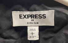 Load image into Gallery viewer, Express Mens Black Floral Trim Long Sleeve Extra-Slim Fit Dress Shirt Size L