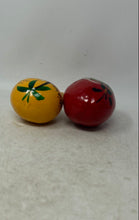 Load image into Gallery viewer, Lot Of 2 Vintage Red Yellow Hand-Painted Mexican Folk Art Percussion Maracas