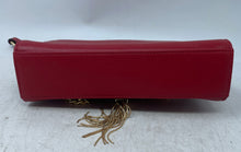 Load image into Gallery viewer, Dabeau Womens Red Leather Inner Pockets Chain Strap Tassel Flap Crossbody Purse