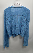 Load image into Gallery viewer, Zara Womens Blue Knitted Long Sleeve Button Front Cardigan Sweater Size S