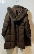 Load image into Gallery viewer, Gallery Womens Brown Long Sleeve Pockets Hooded Full-Zip Puffer Coat Size XL