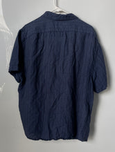 Load image into Gallery viewer, Banana Republic Mens Blue Striped Slim Fit Short Sleeve Button-Up Shirt Size XL