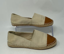 Load image into Gallery viewer, Authentic Tory Burch Womens Beige Brown Flat Espadrille Shoes Size 7M Worn