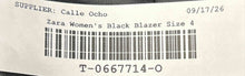 Load image into Gallery viewer, Zara Womens Black Notch Lapel Single-Breasted Two-Button Blazer Size 4