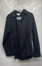 Load image into Gallery viewer, Express Mens 1MX Black Long Sleeve Collared Extra Slim Fit Dress Shirt Size M
