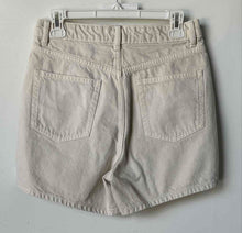 Load image into Gallery viewer, Zara Womens Beige Light Wash Flat Front Stretch Pockets Jean Shorts Size 6
