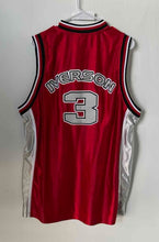 Load image into Gallery viewer, Reebok Mens Red Silver Philadelphia 76ers Iverson #3 Basketball Jersey Size M