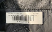 Load image into Gallery viewer, Charles Klein Mens Black Leather Long Sleeve Full-Zip Trench Coat Jacket Sz 2XT