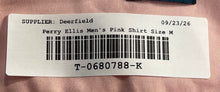 Load image into Gallery viewer, Perry Ellis Mens Pink Stretch Slim-Fit Short Sleeve Button-Up Shirt Size M
