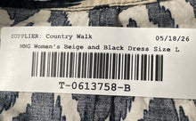 Load image into Gallery viewer, Mango Womens Beige And Black 3/4 Sleeve Fit & Flare Dress Size Large
