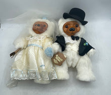 Load image into Gallery viewer, Lot Of 2 Raikes Bears Wedding Edition Bride Groom White Clothes Doll