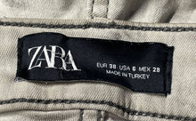Load image into Gallery viewer, Zara Womens Gray Tie Dye Denim Medium Wash Regular Fit Skinny Jeans Size 6