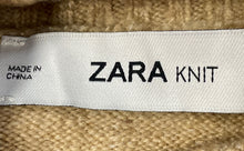 Load image into Gallery viewer, Zara Knit Womens Beige Turtleneck Long Sleeve Tunic Pullover Sweater Size Small