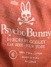 Load image into Gallery viewer, Psycho Bunny Mens Orange Cotton V-Neck Short Sleeve Pullover T-Shirt Size 6