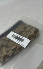 Load image into Gallery viewer, Coach Womens Brown Signature Print Inner Pocket Zipper Small Pouch Wallet