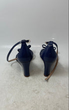 Load image into Gallery viewer, Kate Spade New York Womens Blue Front Bow Wedge Ankle Strap Heels Size 7.5B