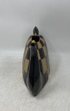 Load image into Gallery viewer, Antique Black Beige Check Ceramic Tableware Scroll Handle Tea Pot