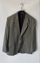Load image into Gallery viewer, Cellini Uomo Mens Gray Check Long Sleeve Notch Lapel Two-Button Blazer Size 44L