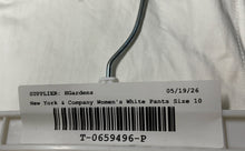 Load image into Gallery viewer, New York & Company Womens White Flat Front Straight Leg Trouser Pants Size 10