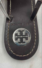 Load image into Gallery viewer, Authentic Tory Burch Womens Brown Silver-Tone Thong Sandals Size 7.5M Worn