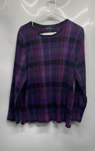 Load image into Gallery viewer, Lauren Ralph Lauren Womens Purple Plaid Long Sleeve Pullover Sweater Size M