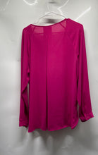 Load image into Gallery viewer, Worthington Womens Fuchsia Long Sleeve Criss Cross V-Neck Wrap Blouse Top Sz XL