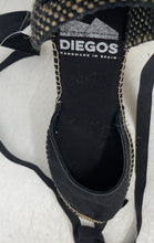 Load image into Gallery viewer, Diegos Womens Black Wedge Heel Ankle Tie Espadrille Sandals Size EUR 41
