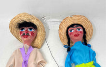 Load image into Gallery viewer, Handmade Mexican Puppets Characterized By Their Straw Hats & Colorful Clothing