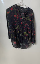 Load image into Gallery viewer, Zara Womens Multicolor Floral Long Sleeve Henley Neck Blouse Top Size XS