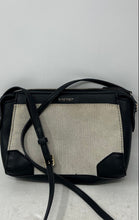 Load image into Gallery viewer, Nine West Womens Black Beige Canvas Leather Adjustable Strap Crossbody Bag