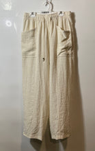 Load image into Gallery viewer, Zara Womens Light Beige Rustic Drawstring Waist Straight Leg Ankle Pants Size S