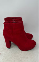 Load image into Gallery viewer, Dream Pairs Womens Red Faux Suede Platform Block Heel Ankle Boots Size 8