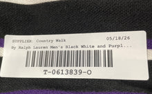 Load image into Gallery viewer, Polo By Ralph Lauren Mens Black White And Purple Striped Polo Shirt Size XL