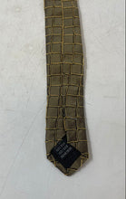 Load image into Gallery viewer, Pavone Mens Brown Grid Pattern Silk Formal Adjustable Keeper Loop Designer Tie