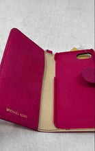 Load image into Gallery viewer, Michael Kors Womens Pink Leather Folio Phone Case For Apple iPhone 7 With Box
