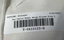 Load image into Gallery viewer, Ann Taylor Womens Beige Sleeveless Keyhole Scoop Neck Tank Blouse Top Size L