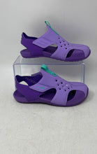 Load image into Gallery viewer, Nike Girls Sunray Protect 2 Purple Dual Hook And Loop Water Sandals Size 2Y